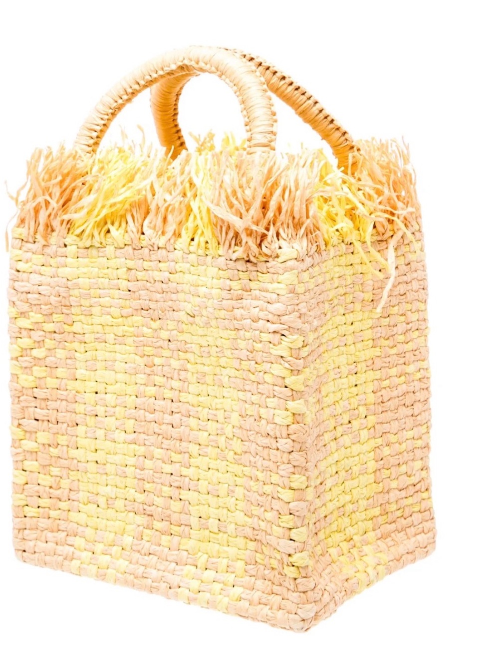 NWT Pamela Munson Pink/yellow Straw Tote